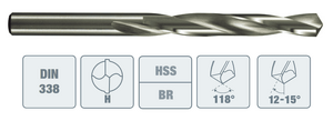 Сверло по металлу 138HB ø7.8х117/75 мм, DIN338 HSS OSAWA
