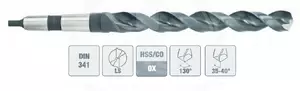 Сверло по металлу 241LS ø25х327/206 мм, DIN345 HSS-Co OSAWA
